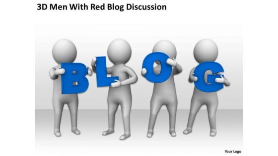 People Business 3d Men With Red Blog Discussion PowerPoint Templates Ppt Backgrounds For Slides