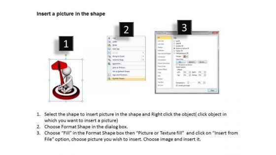 People In Business 3d Man With Dart And Red Target PowerPoint Templates