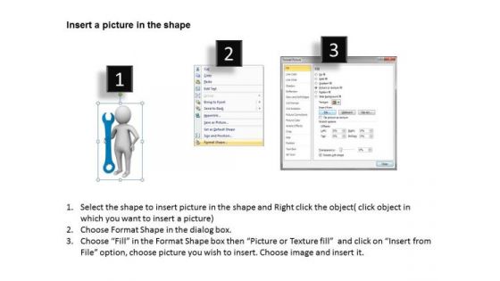 People In Business 3d Man With Wrench Mechanics PowerPoint Slides
