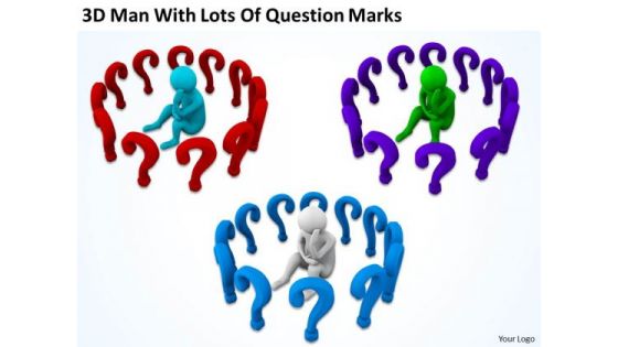 People In Business Man With Lots Of Question Marks PowerPoint Templates Ppt Backgrounds For Slides