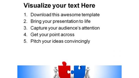 People Pushing Puzzle Pieces Business PowerPoint Themes And PowerPoint Slides 0411