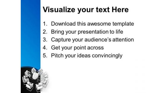 People Sitting Around Human Brain PowerPoint Templates Ppt Backgrounds For Slides 0713