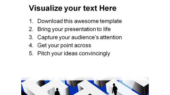 Peoples In Labyrinth Metaphor PowerPoint Themes And PowerPoint Slides 0811