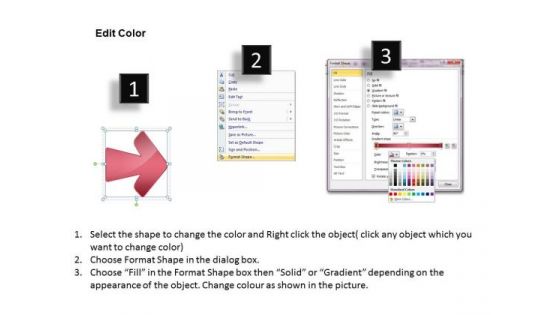 Perception Of Four Arrow Stages Basic Process Flow Chart PowerPoint Templates