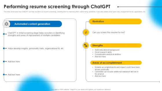 Performing Resume Screening AI Powered Recruitment Enhancing Ppt PowerPoint AI SS V