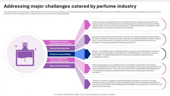 Perfume Manufacturing Business Plan Addressing Major Challenges Catered By Perfume Industry BP SS V