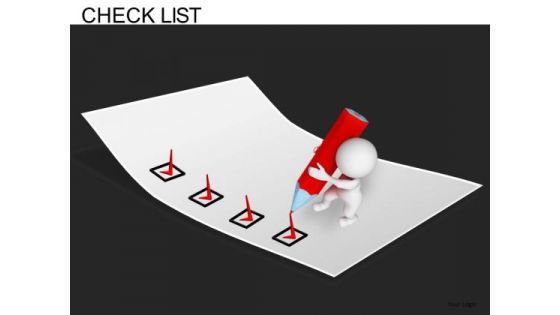 Person Checking Checklist PowerPoint Templates