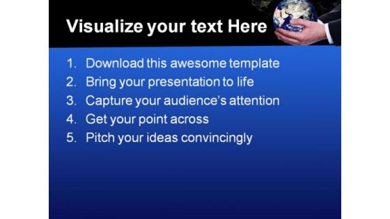 Person Holding Earth Globe PowerPoint Themes And PowerPoint Slides 0411