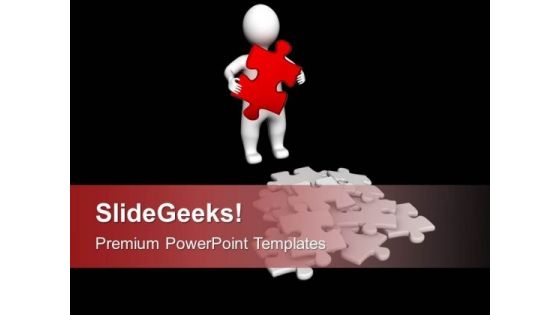 Person Holding Solution Puzzle Business PowerPoint Templates Ppt Backgrounds For Slides 1212