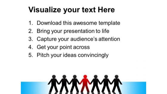 Person Standing In Row Leadership PowerPoint Templates And PowerPoint Themes 0312