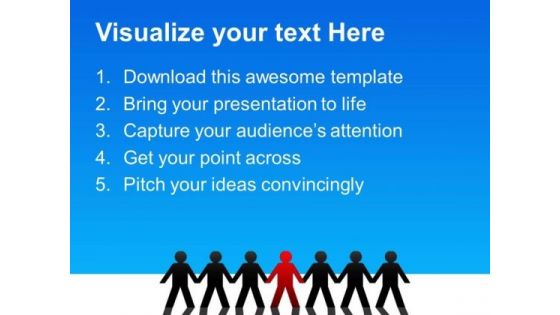 Person Standing In Row Leadership PowerPoint Templates And PowerPoint Themes 0312