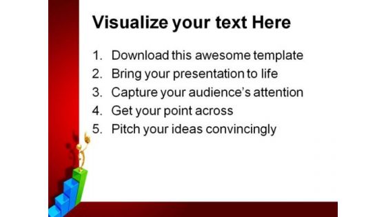 Person Standing On Graph Success PowerPoint Themes And PowerPoint Slides 0711