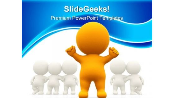 Person Standing Out Leadership PowerPoint Themes And PowerPoint Slides 0411