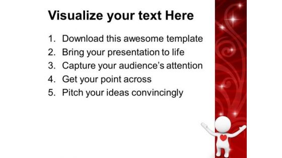 Person With A Red Heart Concept Of Love PowerPoint Templates Ppt Backgrounds For Slides 0213