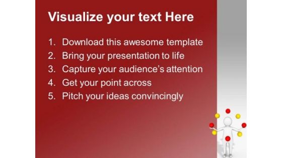Person With Colored Balls Entertainment PowerPoint Templates Ppt Backgrounds For Slides 0313