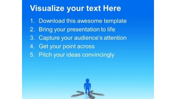 Person With Global Business Arrows PowerPoint Templates And PowerPoint Themes 0612