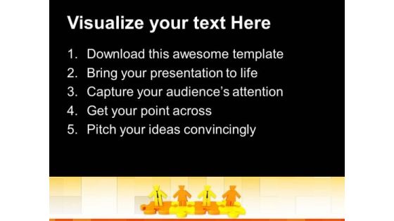 Persons Standing On Puzzle Teamwork PowerPoint Templates And PowerPoint Themes 0712