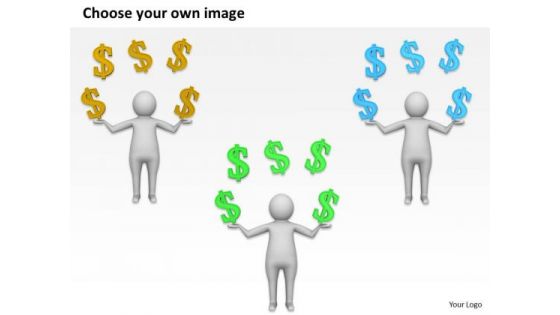 Pictures Of Business Men 3d Man Doning Zigling With Doller Marks PowerPoint Slides