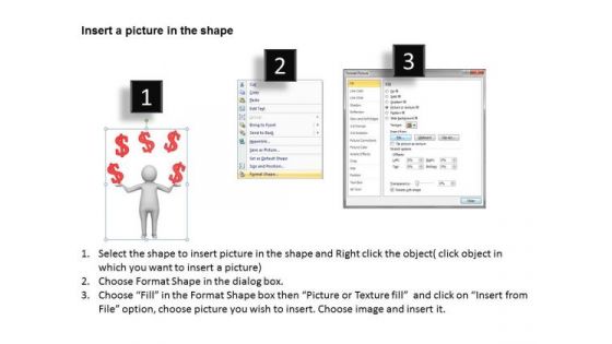 Pictures Of Business Men 3d Man Doning Zigling With Doller Marks PowerPoint Slides