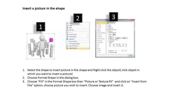 Pictures Of Business Men 3d Man Holding Piggy Bank And Money PowerPoint Slides