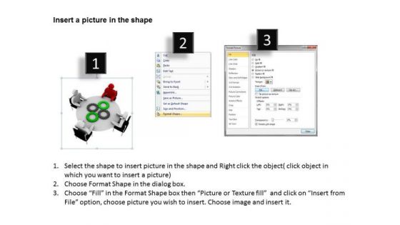 Pictures Of Business Men 3d On Table Conference Meeting PowerPoint Slides