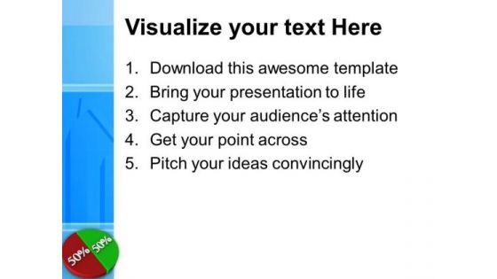Pie Chart 50-50 Success Concept PowerPoint Templates Ppt Backgrounds For Slides 0113