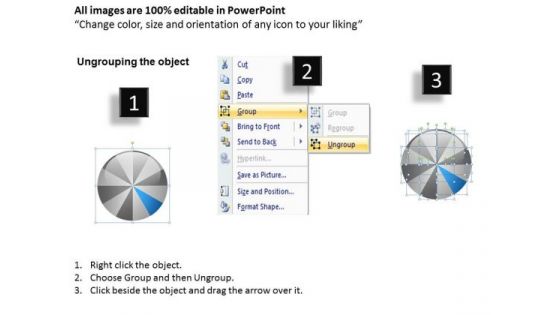 Pie Chart Blue Green 12 Steps How To Write Business Plan Template PowerPoint Slides
