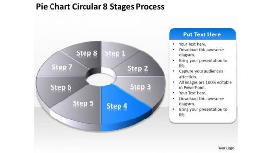 Pie Chart Circular 8 Stages Process How To Write Business Plan PowerPoint Templates
