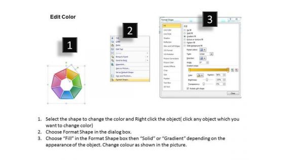Pie Chart Segments Display Proportions 7 Stages Build Business Plan PowerPoint Slides