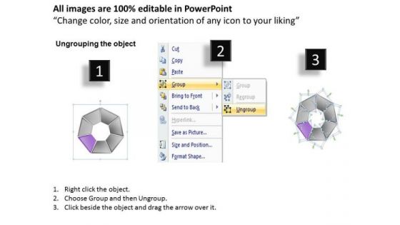 Pie Chart Segments Display Proportions 7 Stages Ppt Business Plan PowerPoint Slides