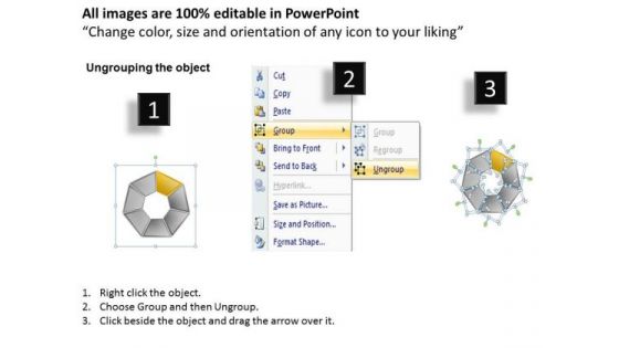 Pie Chart Segments Display Proportions 7 Stages Ppt Sample Sales Business Plan PowerPoint Slides