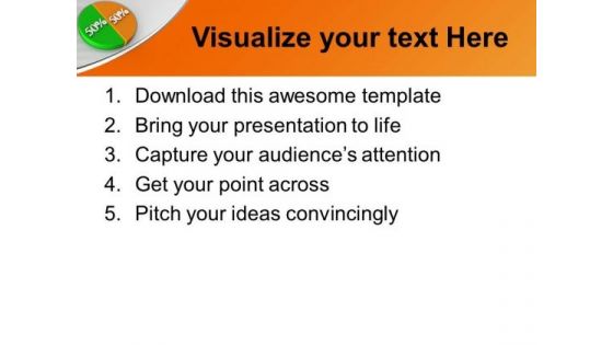 Pie Chart Showing 50 50 Factors Growth PowerPoint Templates Ppt Backgrounds For Slides 0213