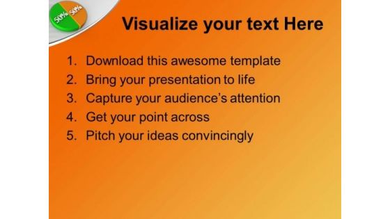 Pie Chart Showing 50 50 Factors Growth PowerPoint Templates Ppt Backgrounds For Slides 0213