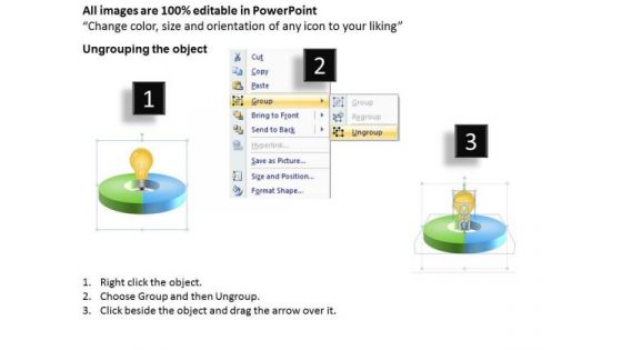 Pie With Bulb Idea Concept Stages What Is Business Continuity Plan PowerPoint Slides