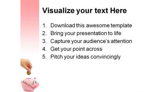Piggy Bank Education PowerPoint Themes And PowerPoint Slides 0411