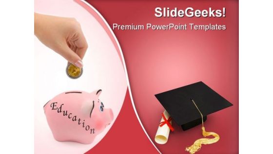 Piggy Bank Education PowerPoint Themes And PowerPoint Slides 0411