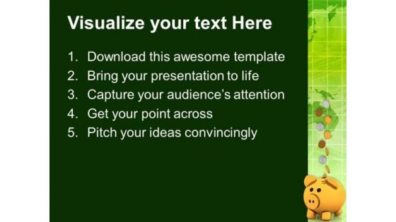 Piggy Bank With Coins Success PowerPoint Templates Ppt Backgrounds For Slides 0113