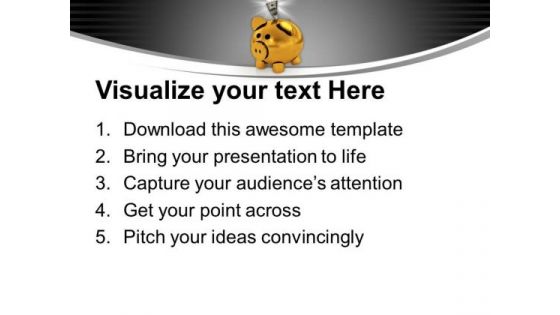 Piggy Bank With Dollar Money In It PowerPoint Templates Ppt Backgrounds For Slides 0213