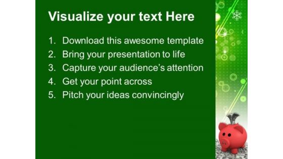 Piggy Bank With Dollar Notes PowerPoint Templates Ppt Backgrounds For Slides 0113