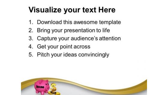 Piggy Bank With Dollar Symbol Saving PowerPoint Templates Ppt Backgrounds For Slides 0113
