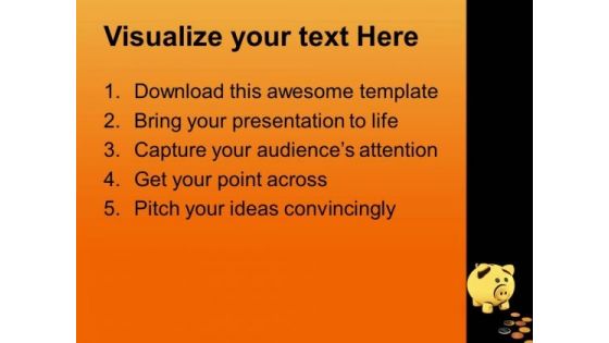 Piggy Bank With Golden Coins PowerPoint Templates Ppt Backgrounds For Slides 0113