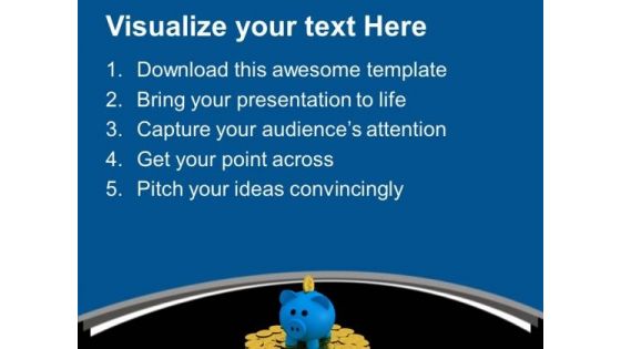 Piggy Bank With Golden Coins PowerPoint Templates Ppt Backgrounds For Slides 0213