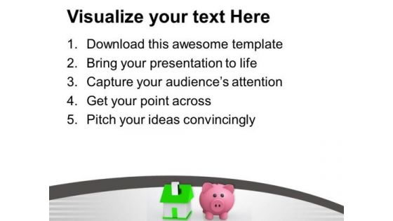Piggy Bank With Home Savings PowerPoint Templates Ppt Backgrounds For Slides 0313