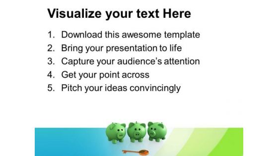Piggy Bank With Key Business PowerPoint Templates And PowerPoint Themes 0912
