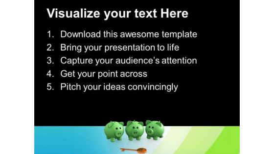 Piggy Bank With Key Business PowerPoint Templates And PowerPoint Themes 0912