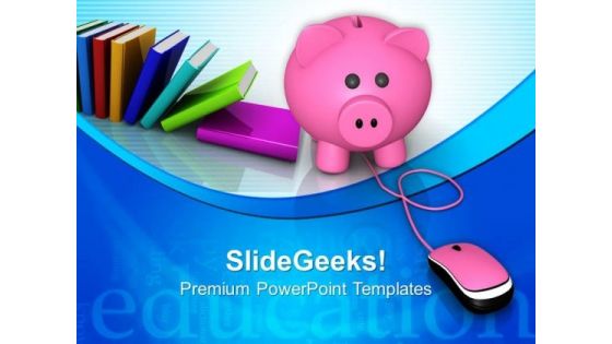 Piggy Bank With Mouse Internet PowerPoint Templates And PowerPoint Themes 0812