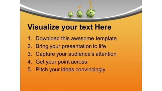 Piggy Banks Increasing PowerPoint Templates Ppt Backgrounds For Slides 0213