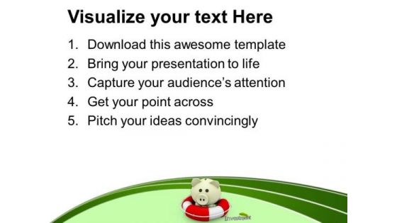 Piggy On Lifeline Best Investment PowerPoint Templates Ppt Backgrounds For Slides 0213