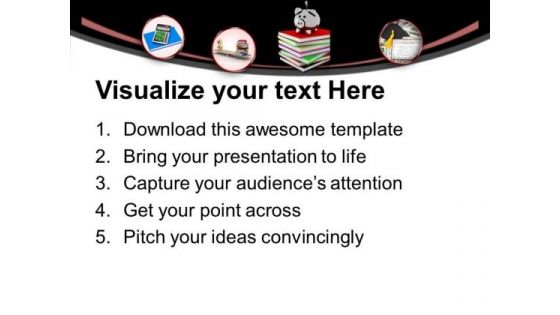 Piggy Over Stack Of Books Education PowerPoint Templates Ppt Backgrounds For Slides 0213