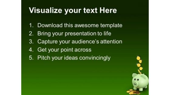 Piggy With Coins Falling Saving Future PowerPoint Templates And PowerPoint Themes 0912